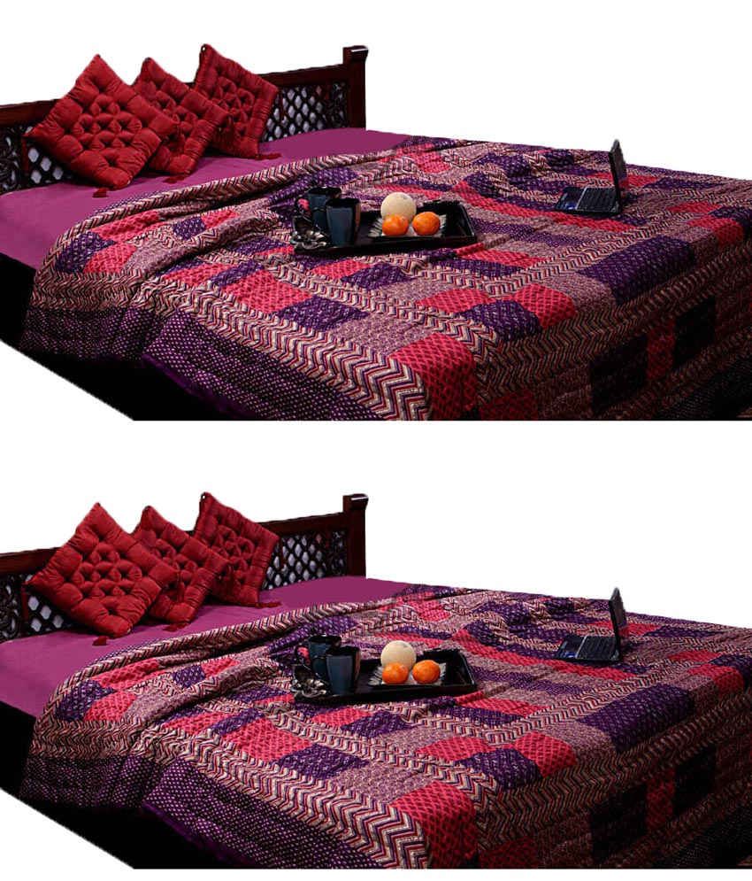 Rangasthali Jaipuri Traditional Printed Cotton Single Bed Quilt Set