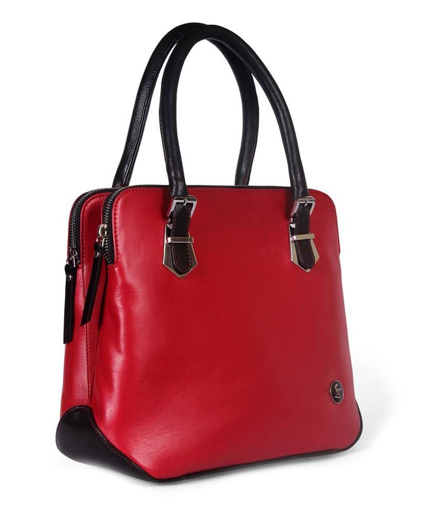 dark red leather handbag