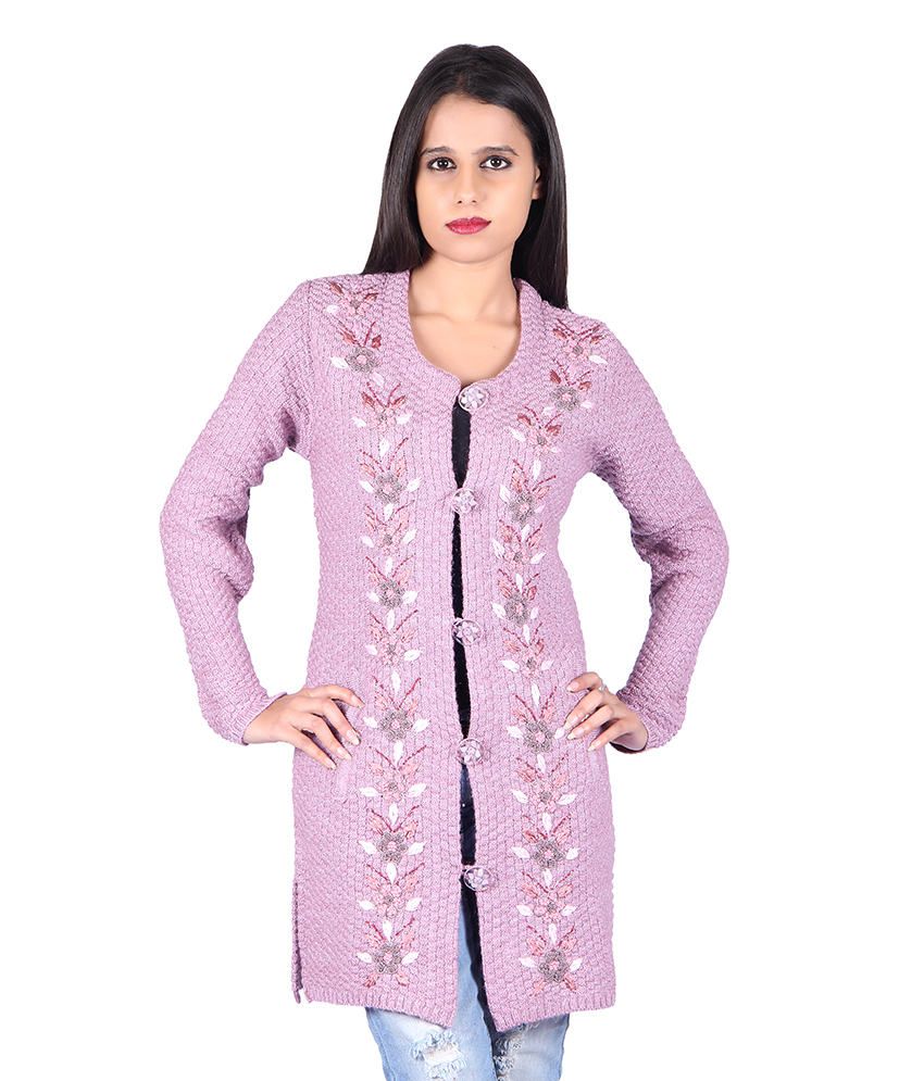 Buy Picot Pink Woollen Buttoned Cardigans Online at Best Prices in ...