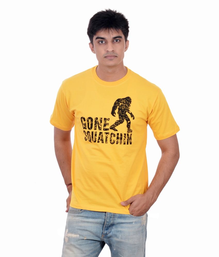 JKK Men Cotton Printed Yellow T-shirt - Buy JKK Men Cotton Printed ...