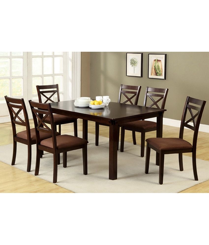 Sheesham Wood Six Seater Dining Set Includes Table Plus 6 ... on {keyword}