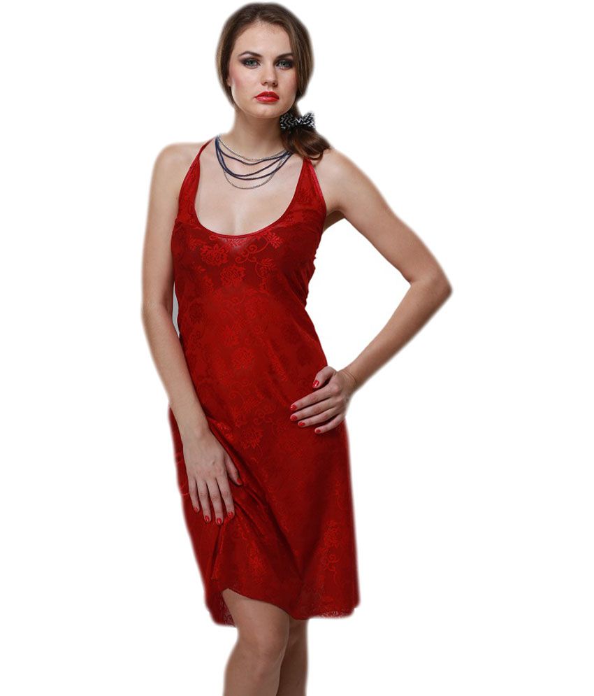 Buy Port Red Silk Short Nighty Online at Best Prices in India - Snapdeal