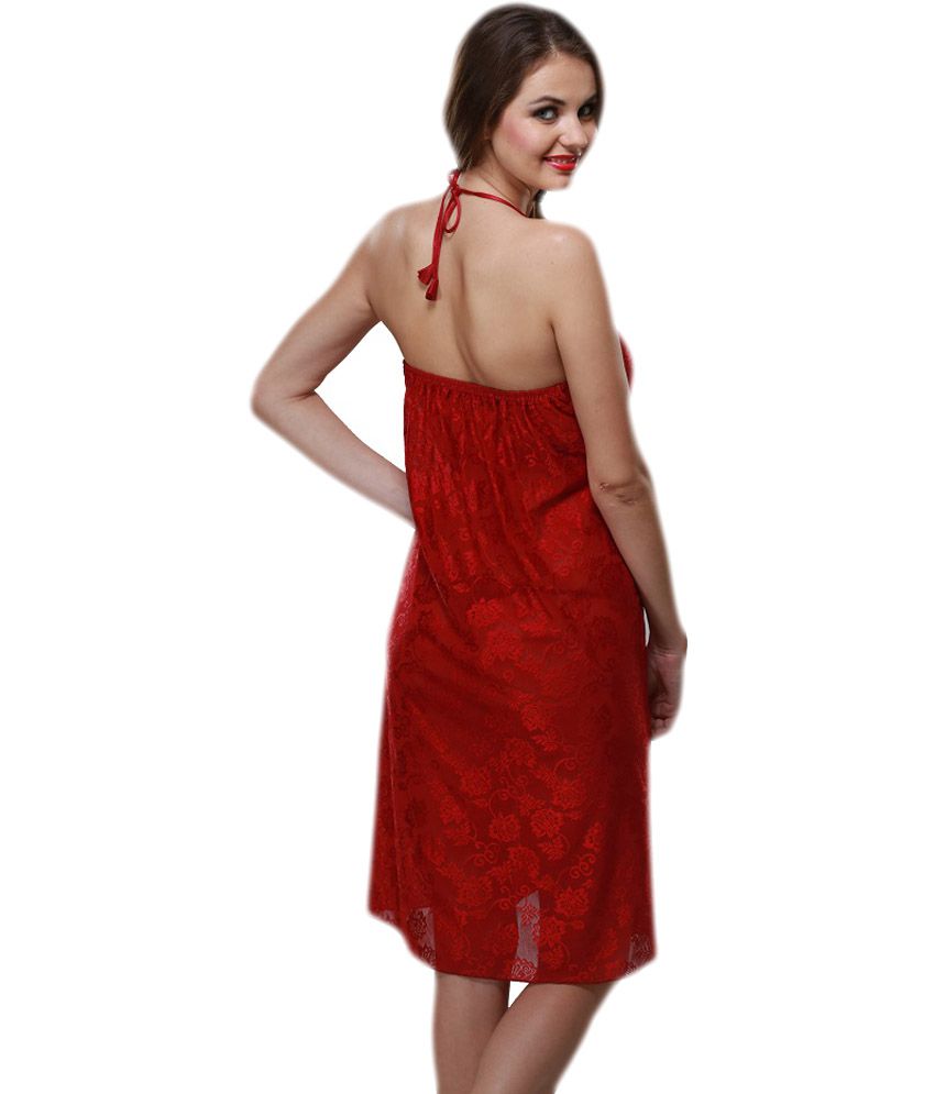 Buy Port Red Silk Short Nighty Online At Best Prices In India Snapdeal 