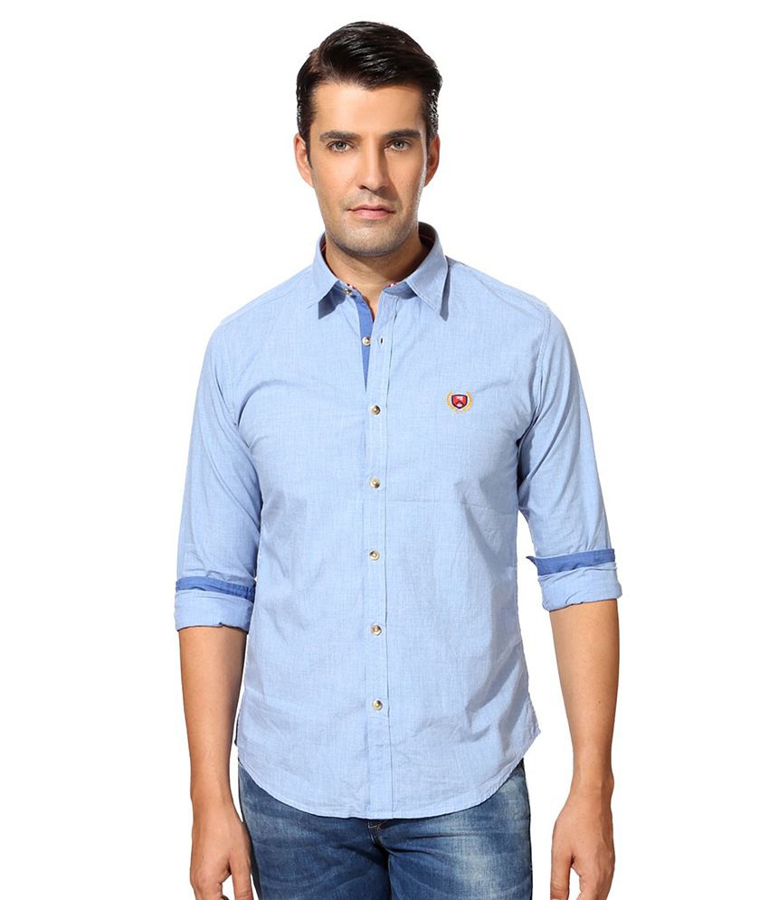 Peter England Solid Blue Shirt - Buy Peter England Solid Blue Shirt Online at Best Prices in 