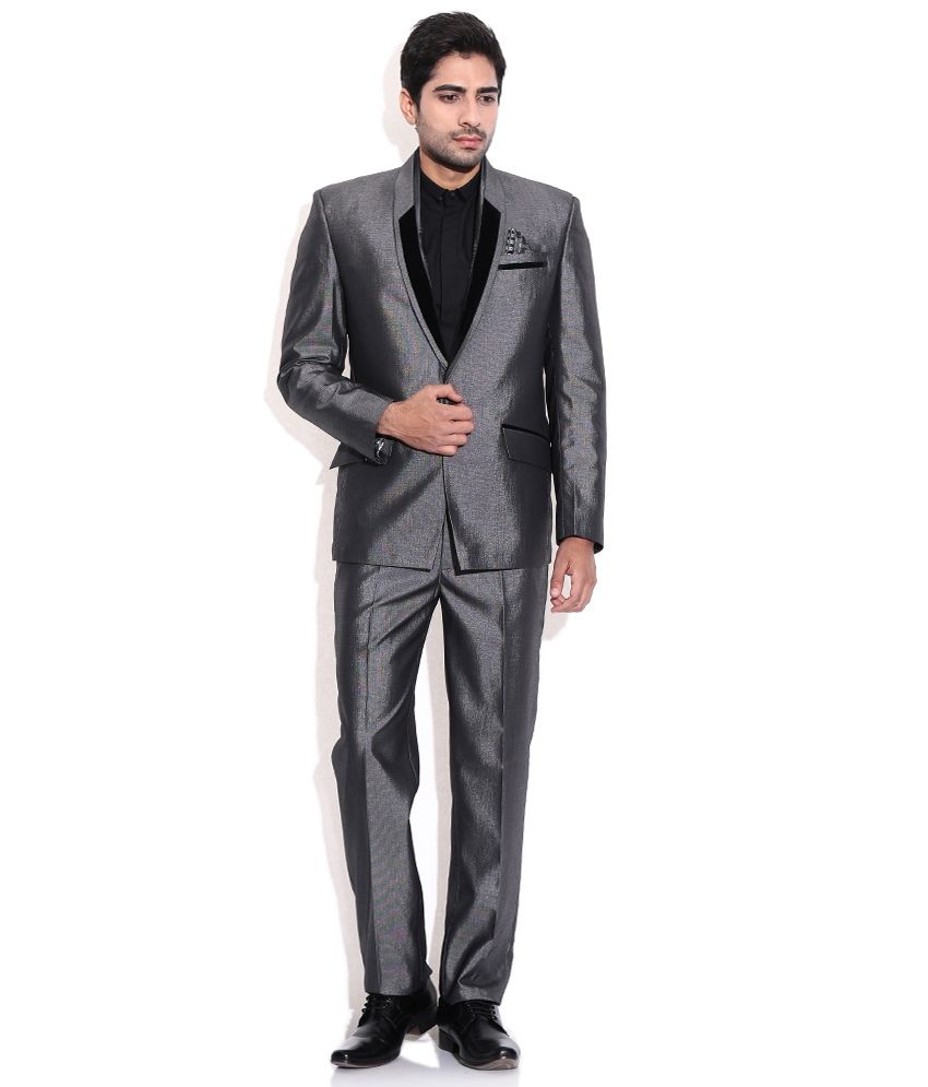 colour coat gray pant Designer Wear Grey Party La Colour Suiting Fabric scoot