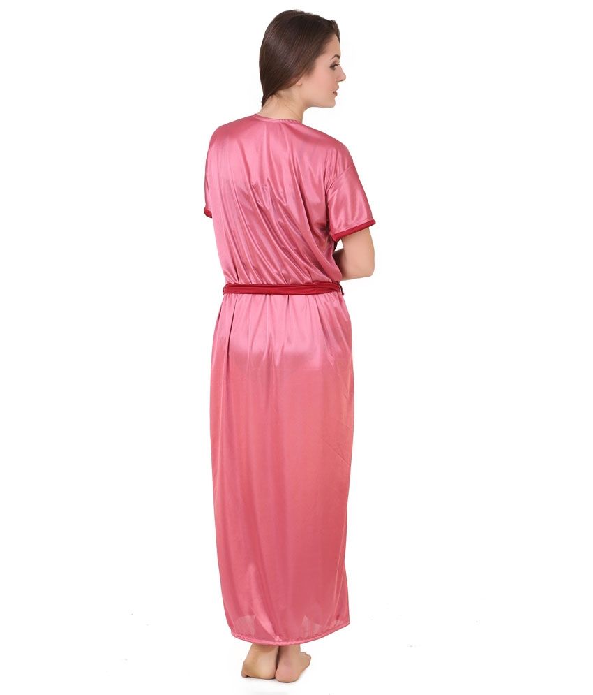 maroon satin robe