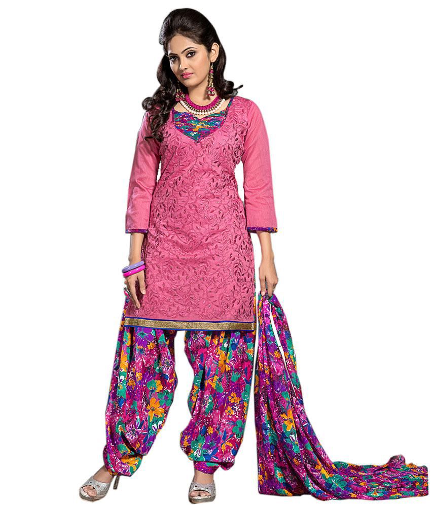 Vibes Pure Cotton Patiyala Style Dress Material - Buy Vibes Pure Cotton ...