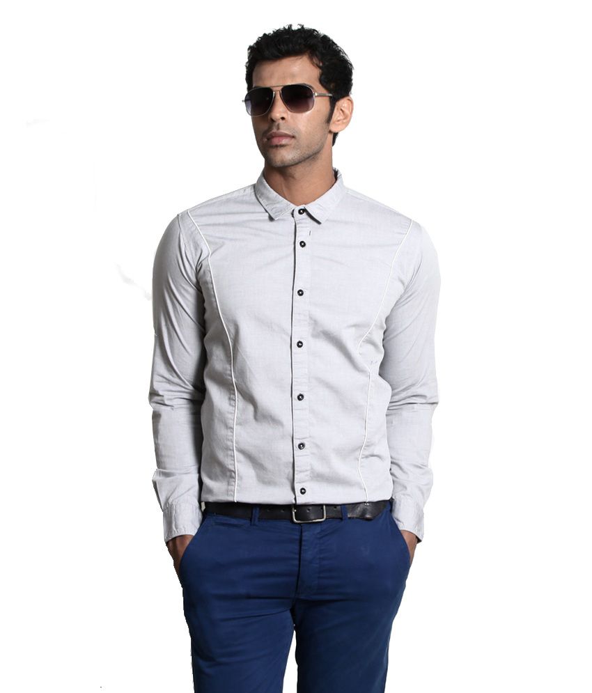 Basics Life Gray Casuals Shirt - Buy 