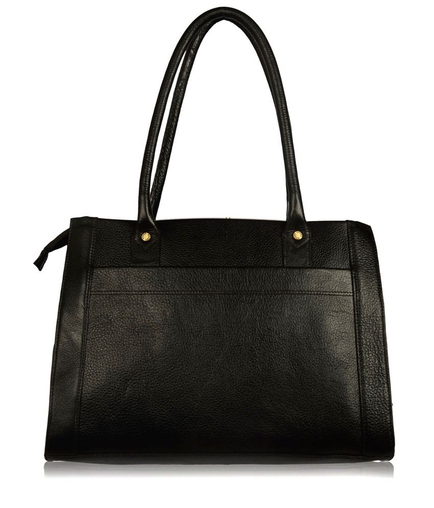 Baggo Black Leather Women's Handbag - Buy Baggo Black Leather Women's ...