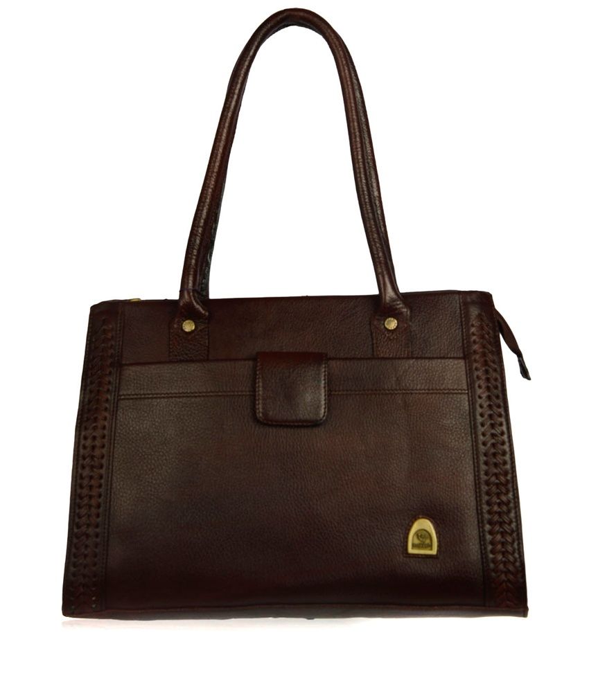 Buy Baggo Coffee Brown Leather Women's Handbag at Best Prices in India