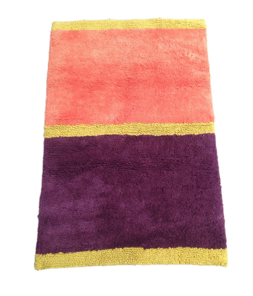 Tdl Multicolour Contemporary Cotton Floor Mat - Buy Tdl Multicolour