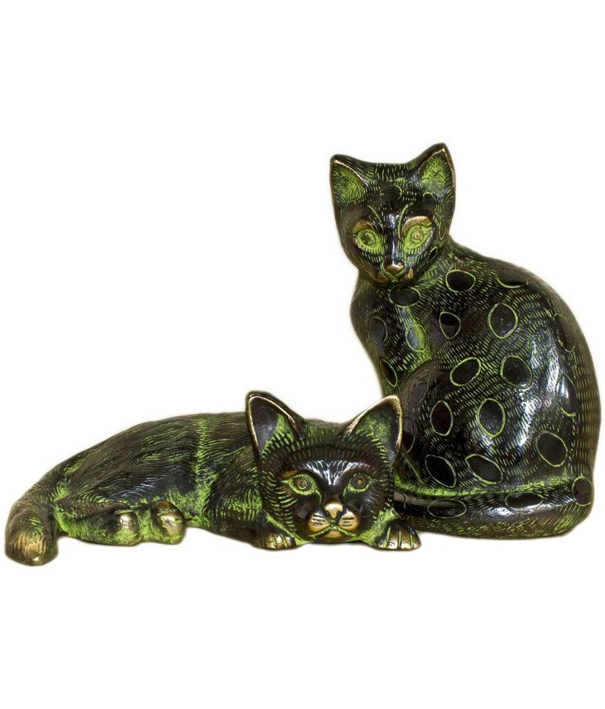 Statuestudio Cat Idols Set Of 2 Brass Idols Antique 