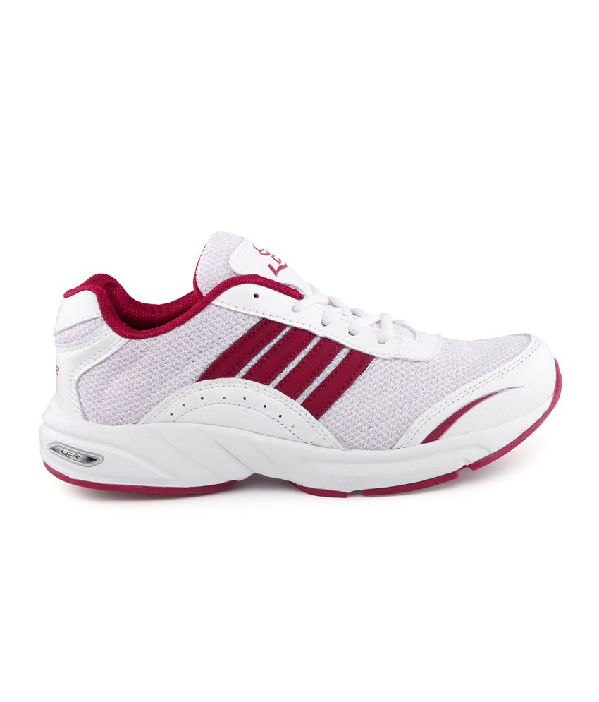 white and maroon sneakers