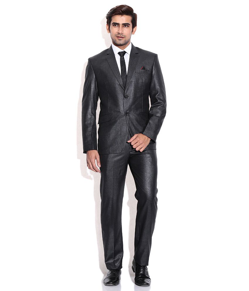 La-scoot Black Colour Suiting Fabric Formal Wear Coat Pant Plain ...
