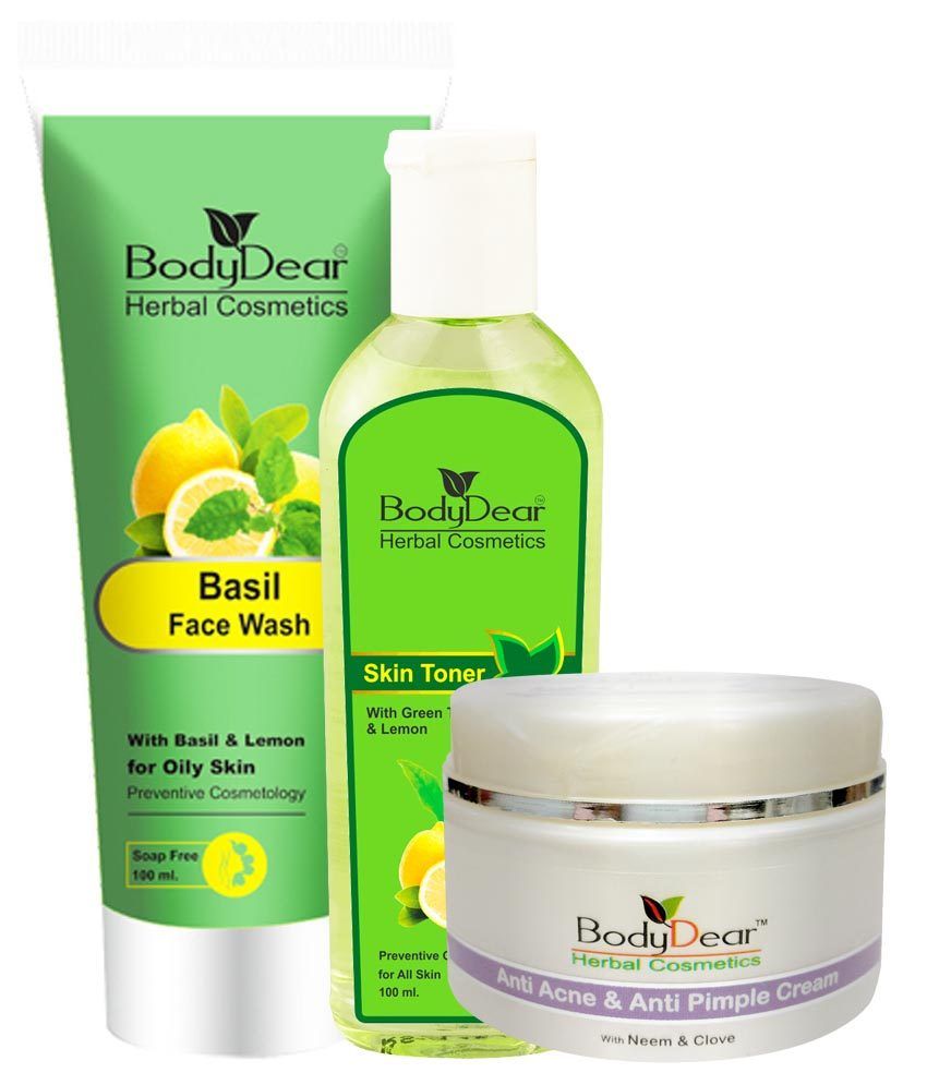 Bodydear Combo Basil Face Wash 100Ml Skin Toner 100Ml Anti Acne With