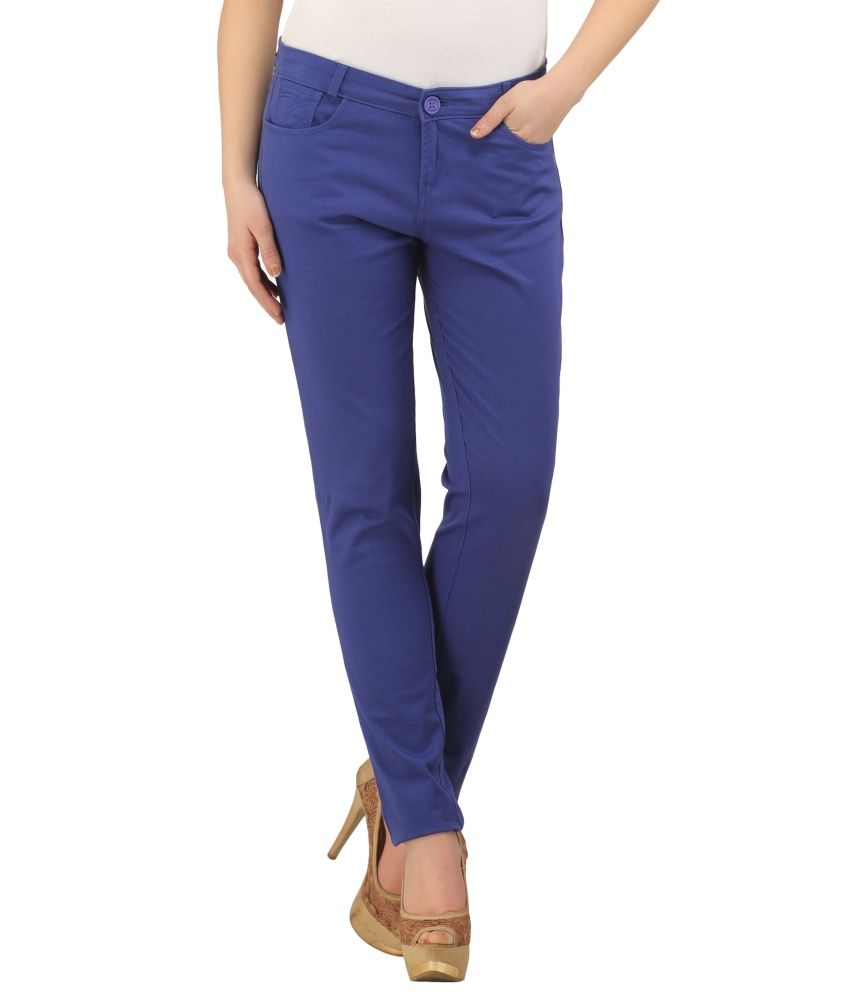 Buy X'Pose Blue Cotton Lycra Jeggings Online at Best Prices in India ...