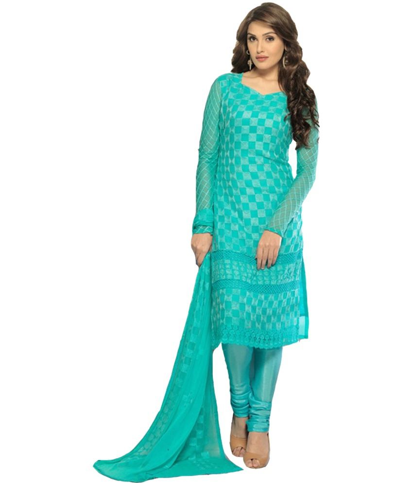 Khantil Multicoloured Chiffon Unstitched Dress Material