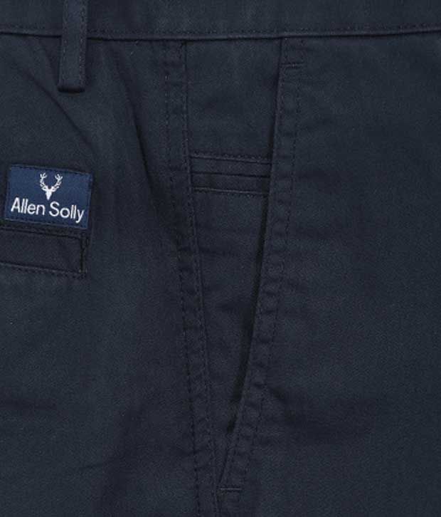 Allen Solly Men Navy Blue Smart Slim 