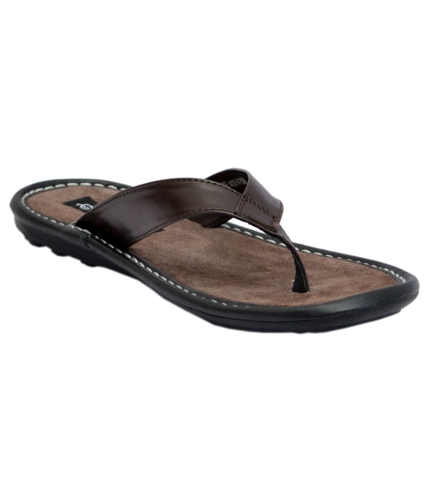 Cooper England Brown Men's Leather Flip Flops Price in India- Buy ...