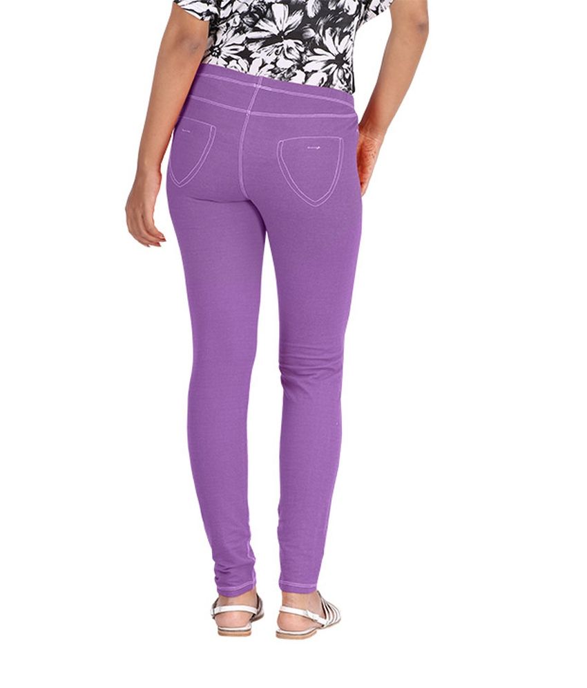 purple jeggings