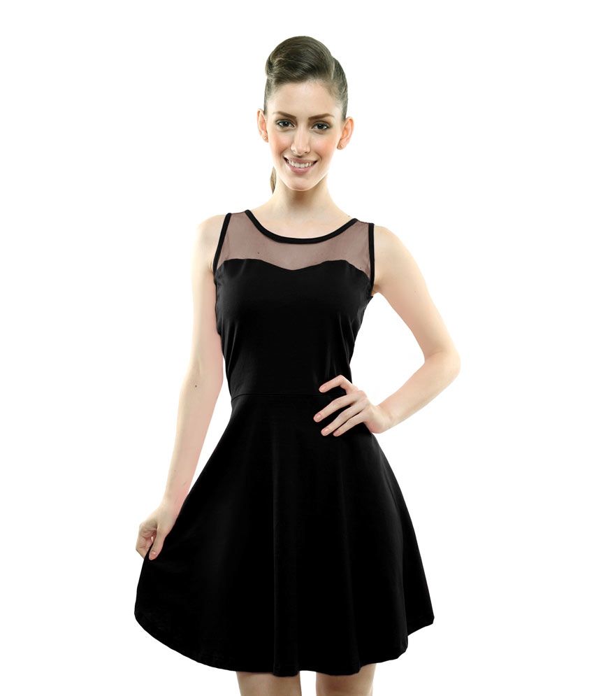 Miss Chase Cotton Black Dresses
