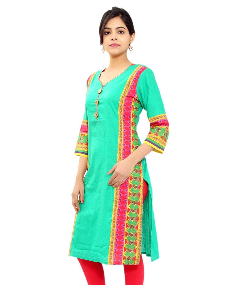 Rangeen Deginer Printed Cotton Kurtis - Buy Rangeen Deginer Printed ...