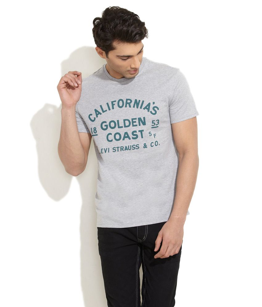 Levi's Light Grey California Coast T-shirt - Buy Levi's Light Grey  California Coast T-shirt Online at Low Price 