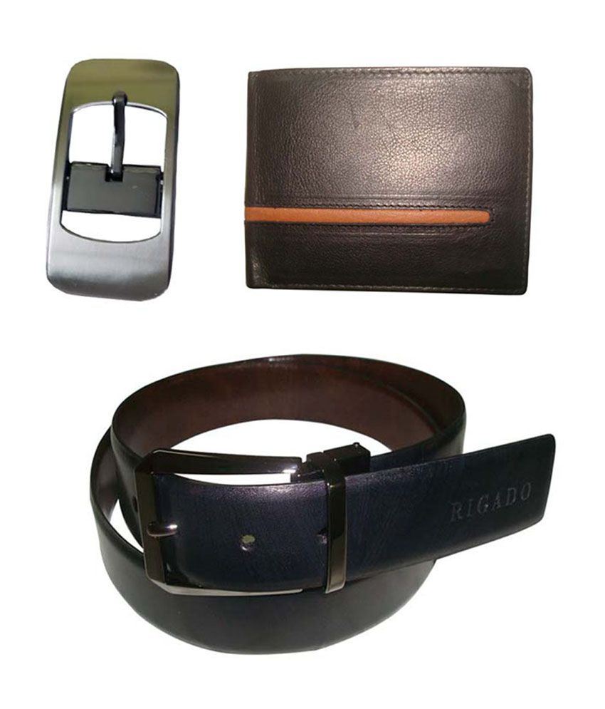 Rigado Leather Reversible Belt & Wallet for Men Combo Buy Online at