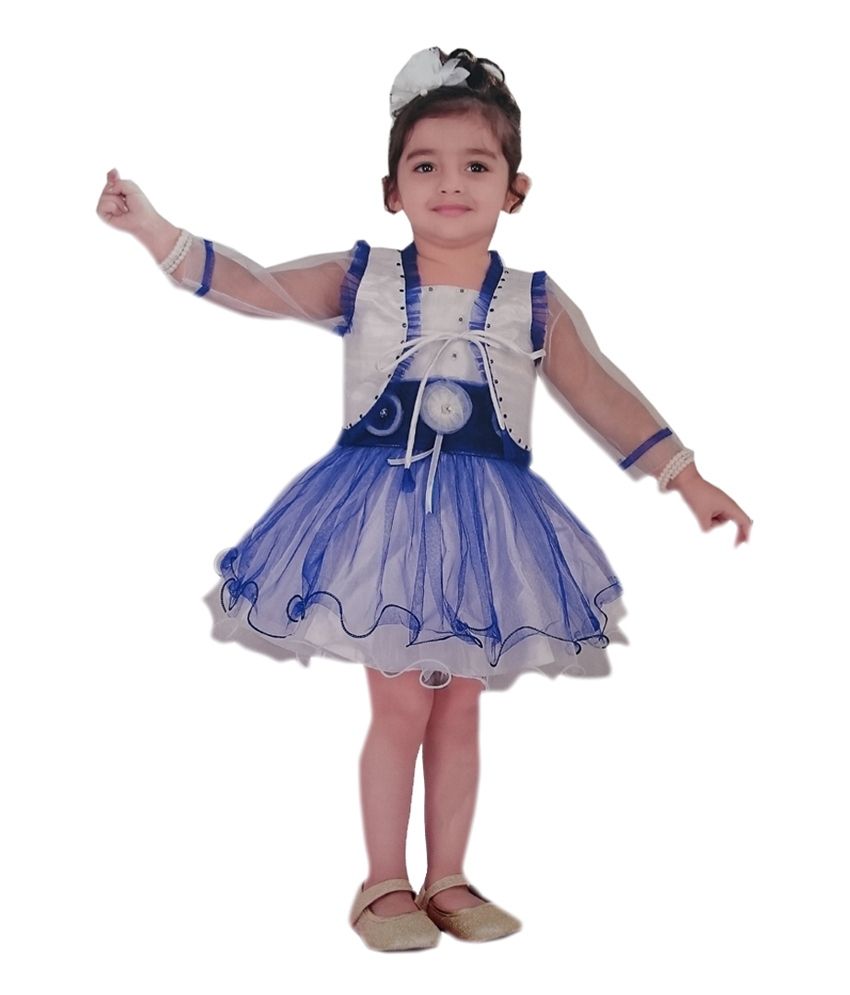 blue colour party frock