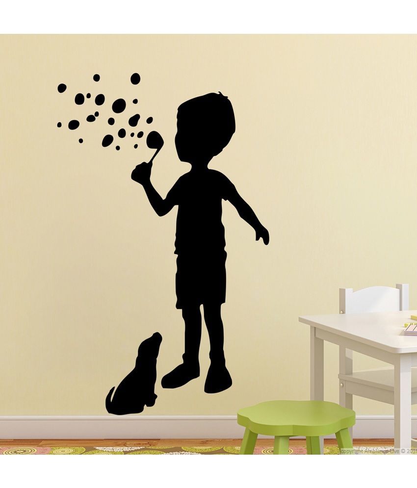 Decor Kafe Black Child A Dog Wall Decal Um Decor Kafe Black Child A Dog Wall Decal Um At Best S In India On Snapdeal