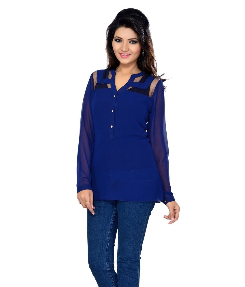 Ishin Georgette Western Kurti - Buy Ishin Georgette Western Kurti ...