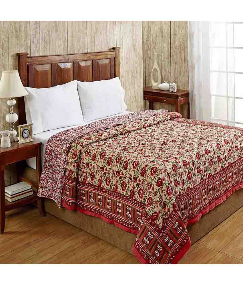 Ratan Jaipur Red Cotton Floral Double Quilt Buy Ratan Jaipur Red Cotton Floral Double Quilt