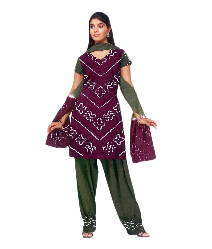 bandhani cotton suits online