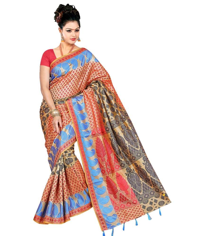 Shatabdi Multi Color Silk Kashmiri Work Saree Buy Shatabdi Multi