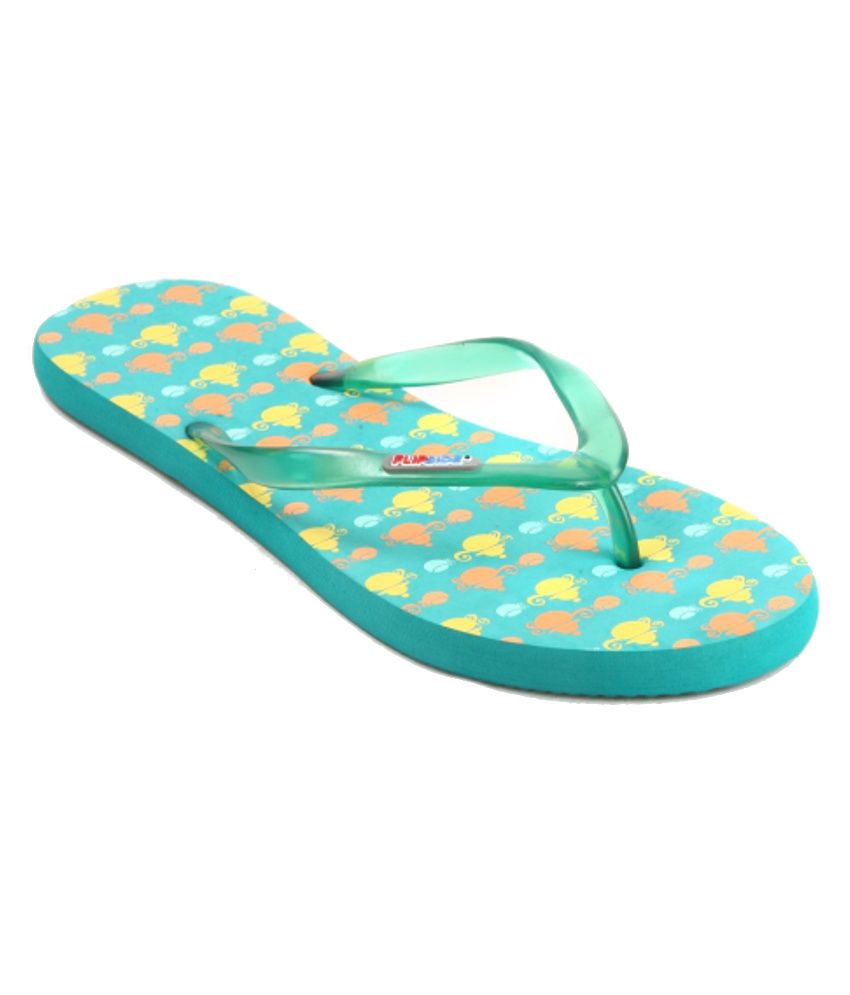 green platform flipflops