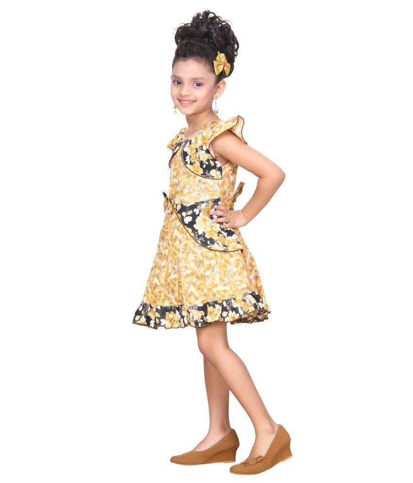 brown colour long frock