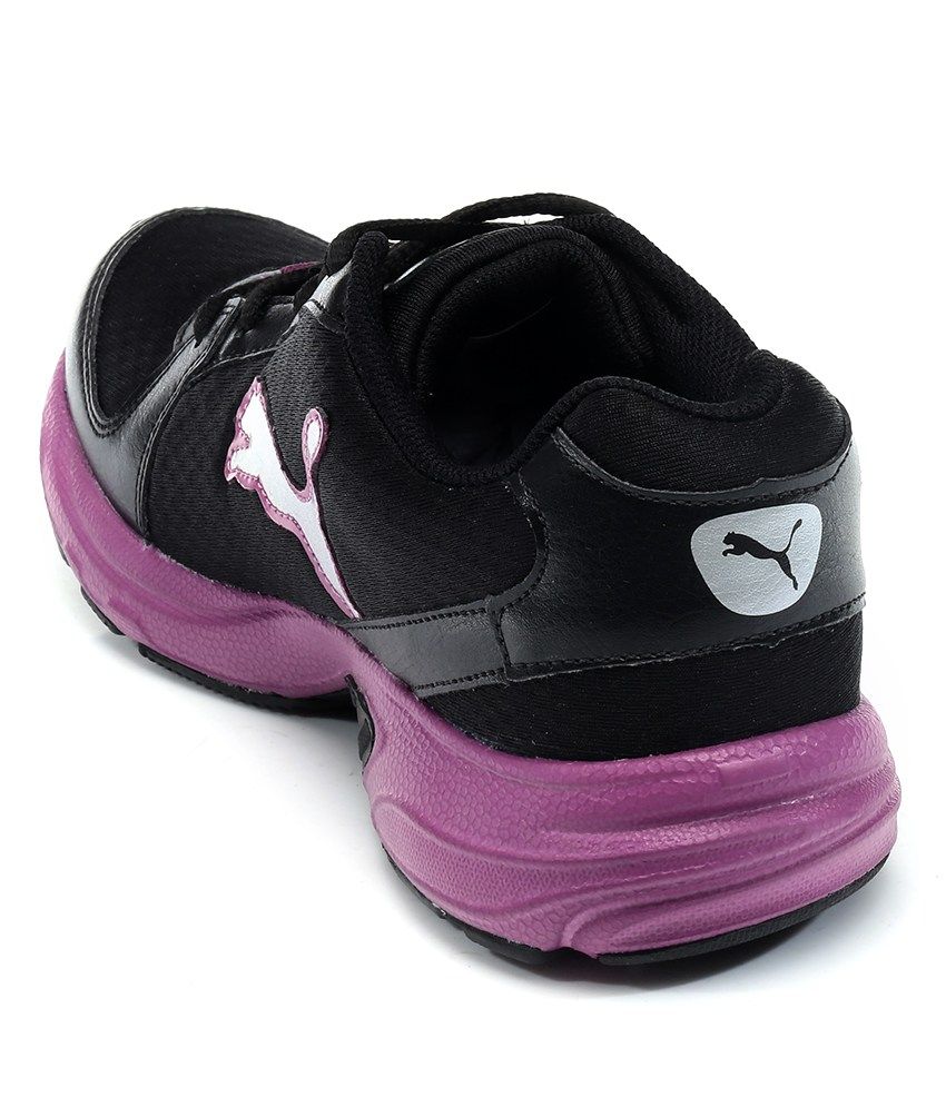 black and purple puma sneakers