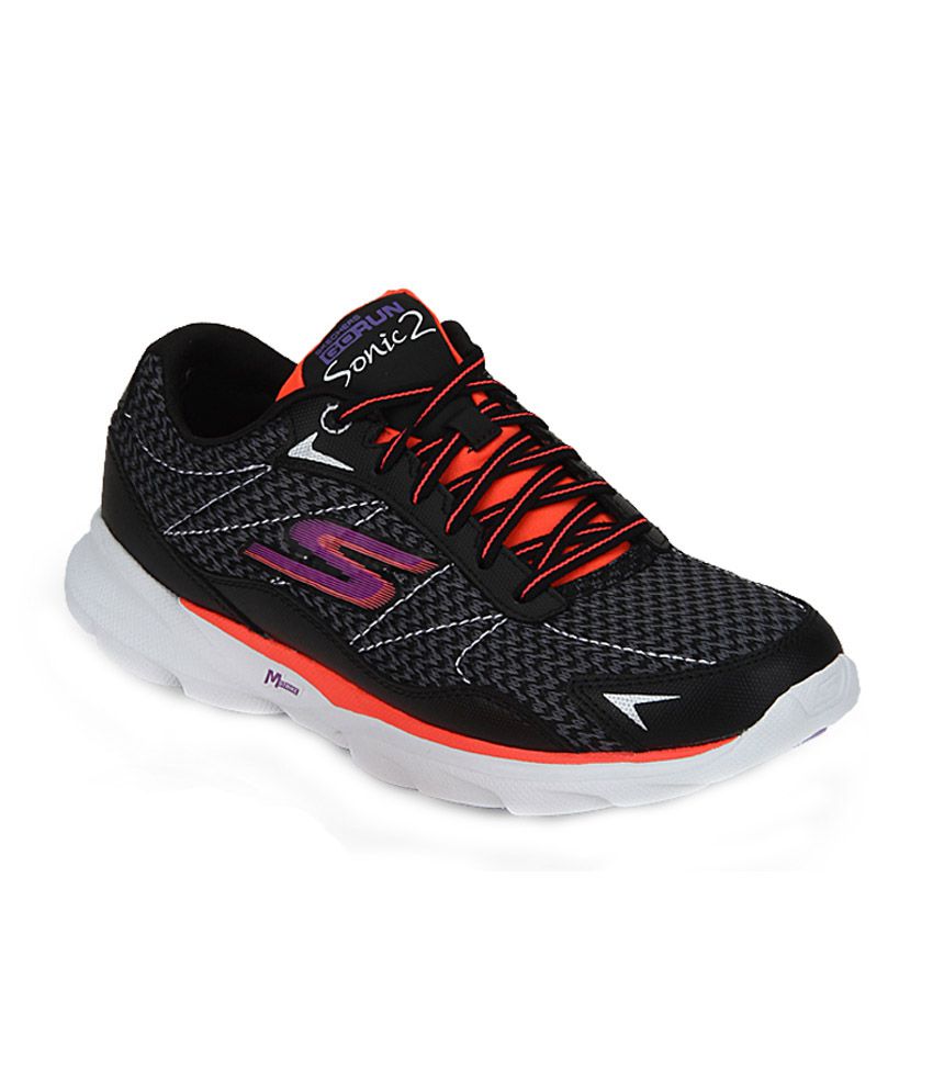 Go Run Sonic 2 Black Running Shoes Price in India- Buy Skechers Go Run Sonic Black Running Shoes Online at Snapdeal