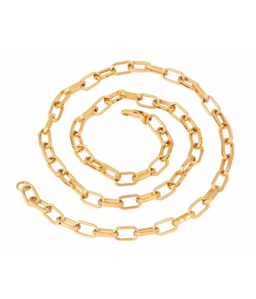     			The jewelbox gold plated italian oval link cable belcher chain 23in