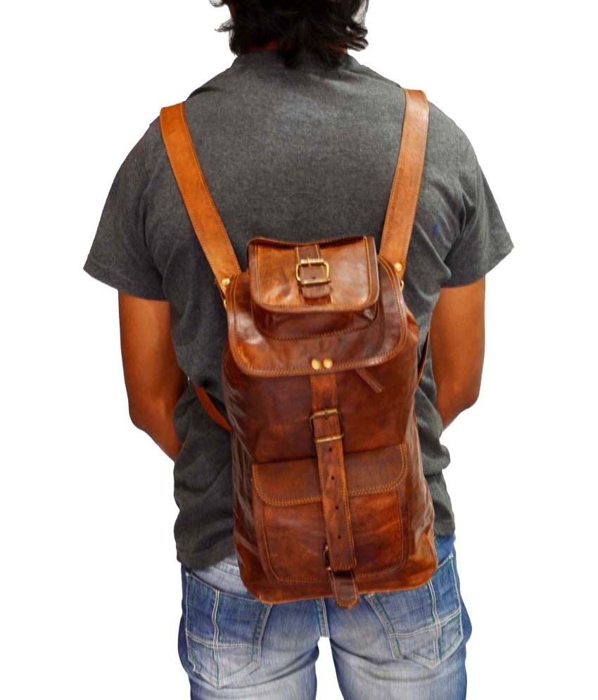 Digital Rajasthan Brown Leather Rucksack Backpack Buy Digital Rajasthan Brown Leather Rucksack