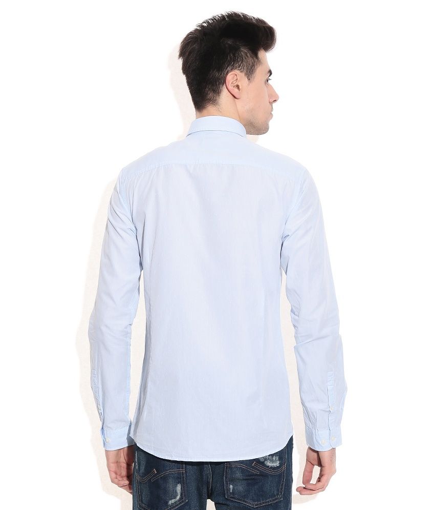 jack and jones blue and white shirt