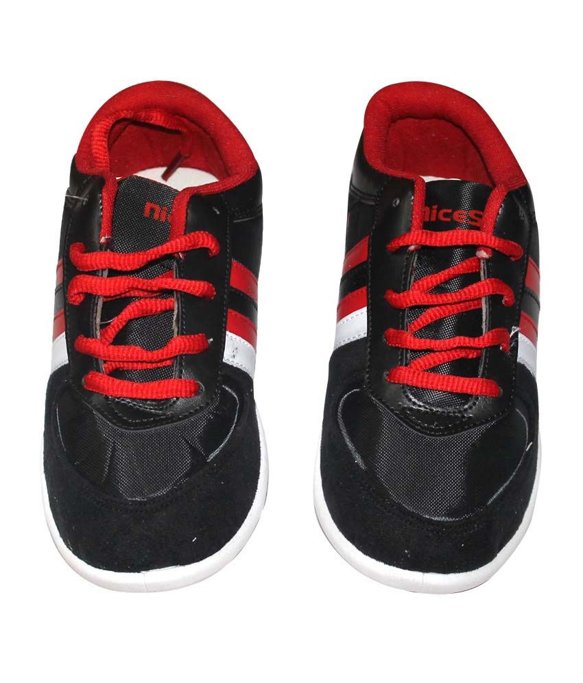 Mozza Nice Black And Red Sports Shoes 