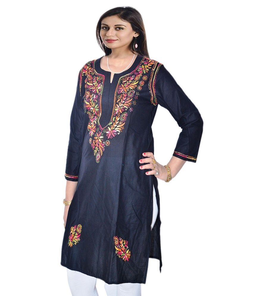 multicolor chikankari kurti