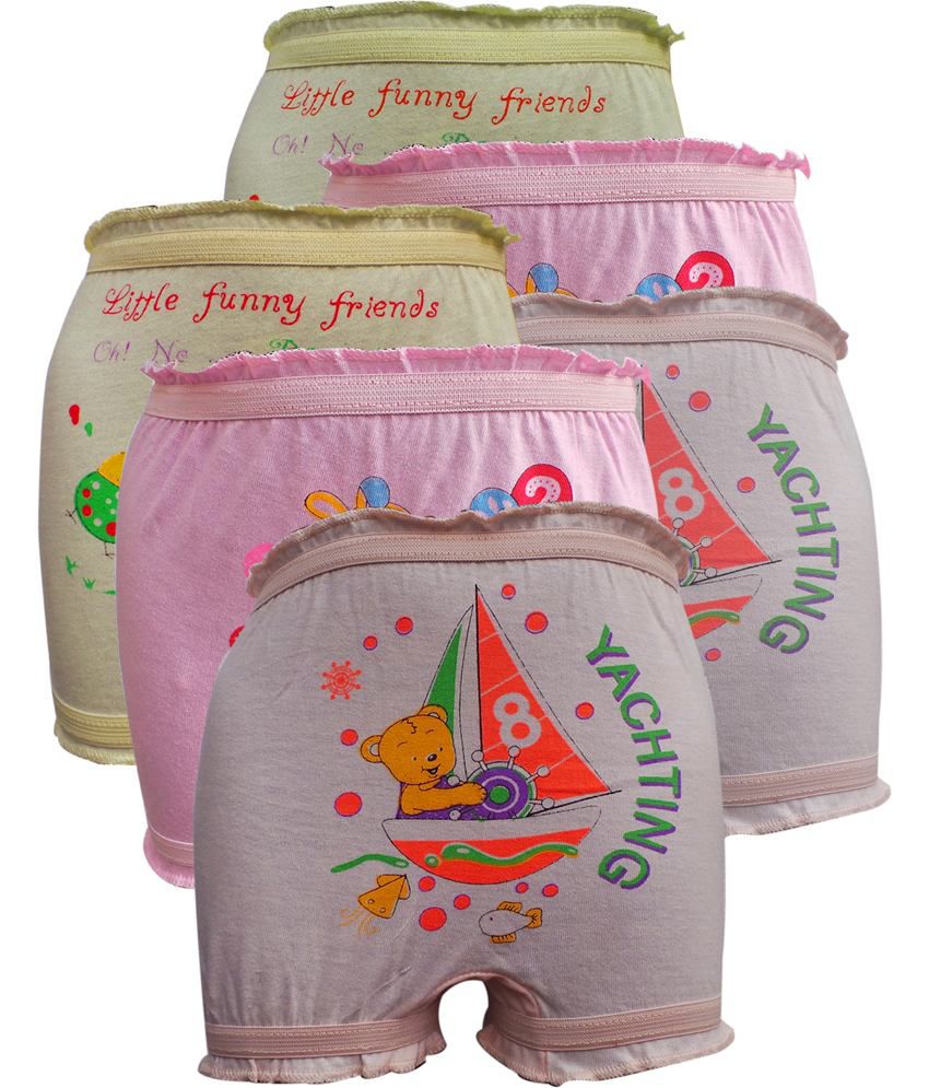     			Lure Wear Kids Multicolor And Multi Design Bloomers (pack Of 6)