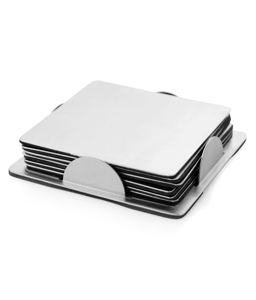     			Mosaic Stainless Steel Square Coaster (7 Pieces)