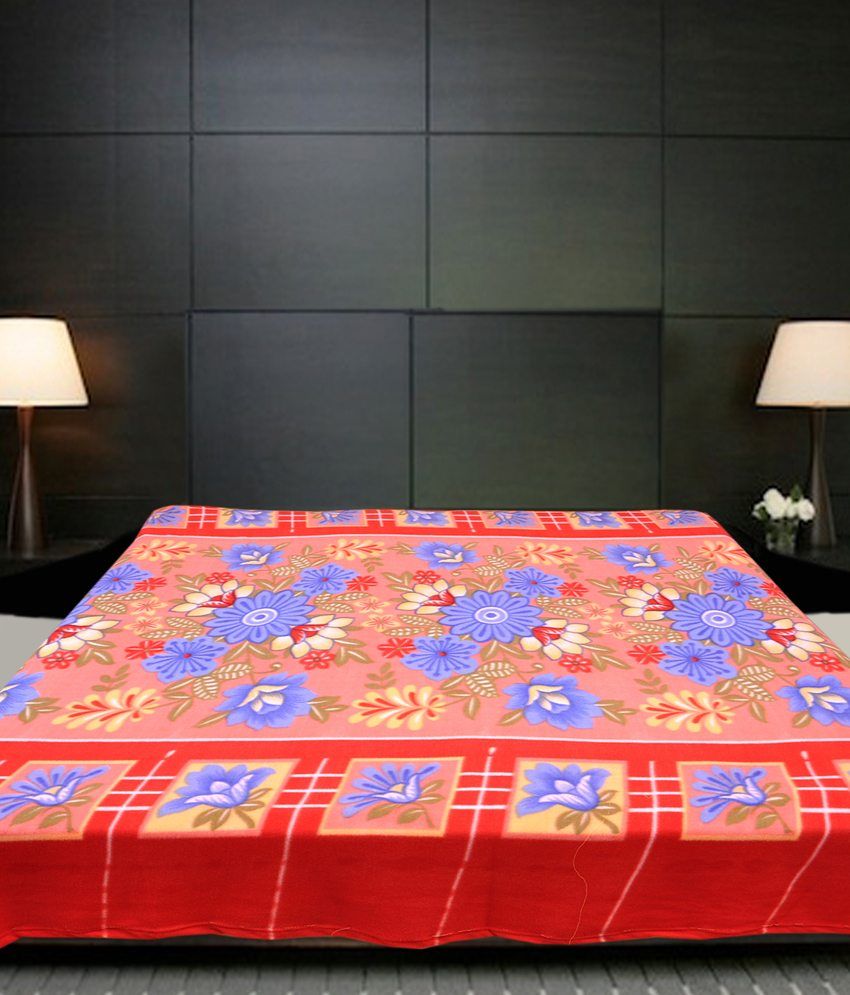 La Elite Floral Design Double Bed Blanket Orange Buy La Elite La Elite Floral Design Double Bed Blanket Orange Buy La Elite