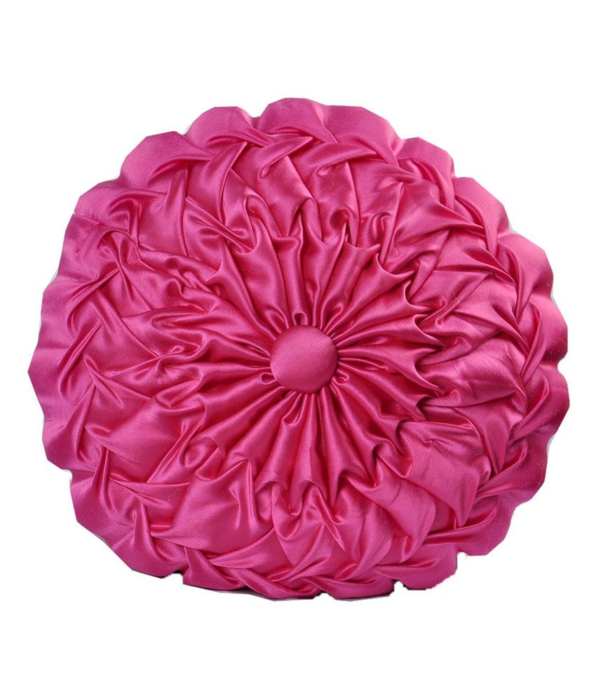 Cushions Pink Colour 2inONE Design Round Filled Cushion Pack of