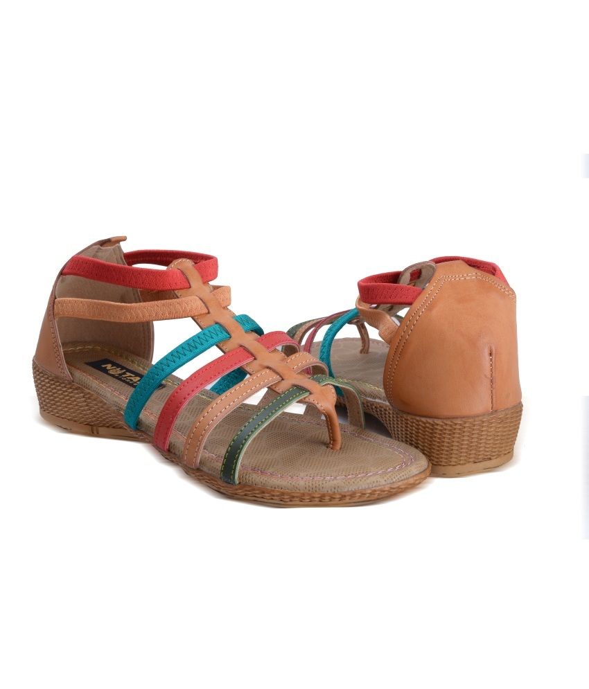tan gladiator flat sandals