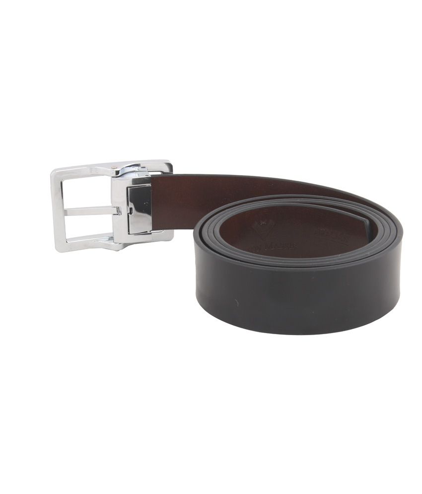 Vinson Massif Buono Black Brown Reversible Soft Leather Belt: Buy ...