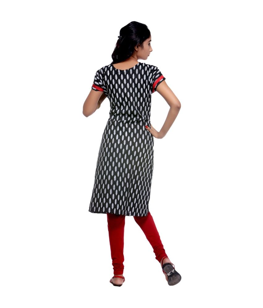 H And F Black Cotton V Neck Half Sleeve Kurti Buy H And F Black Cotton V Neck Half Sleeve Kurti 3660